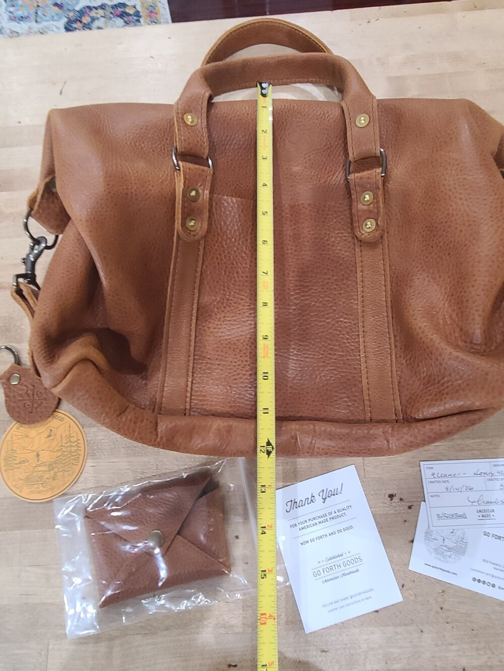 NWT Go Forth Goods Eleanor Satchel Bag In Honey - Picture 9 of 16
